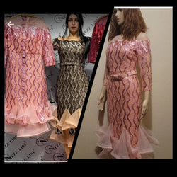 Belted pink lace dress - Blessed_PTA_Collections