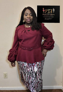 Belted blouse and skirt - Blessed_PTA_Collections