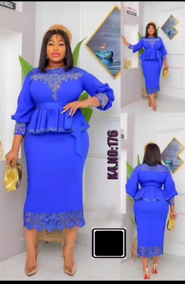 Peplum blue dress - Blessed_PTA_Collections