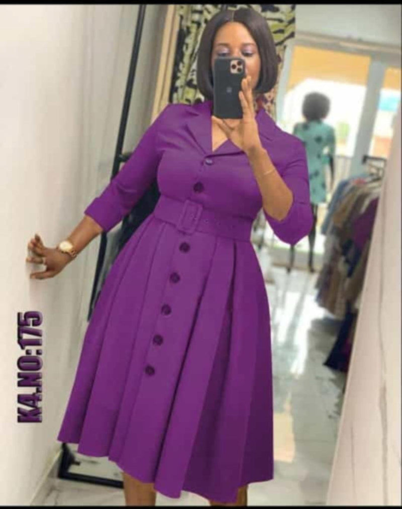 Button down belted dress - Blessed_PTA_Collections